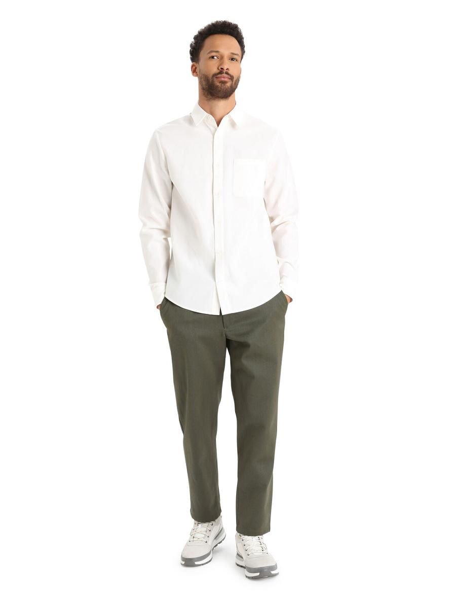 Long Sleeve Icebreaker Merino Berlin Shirt Homme Blanche | FR 1234RVDW